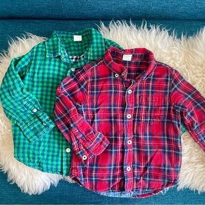 Bundle of Baby Gap button down flannel shirts - 3T